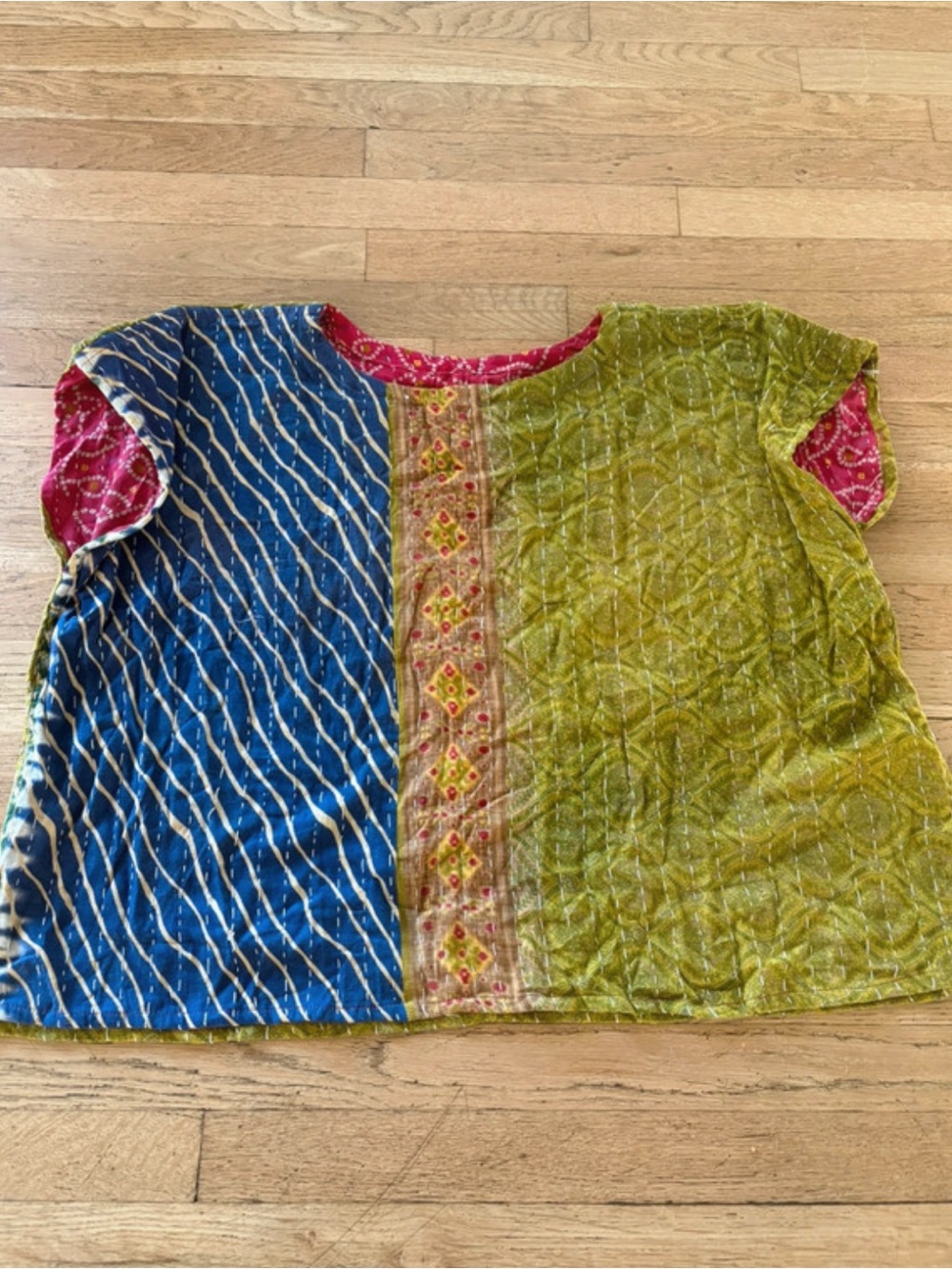 Boho kantha shirt Kantha top upcycled clothing